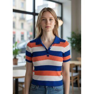 Women's - Lili Sidonio Striped Polo Shirt, Size Small